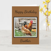 Happy Birthday Brother/Inside Wenskaart Kaart (Gele Bloem)