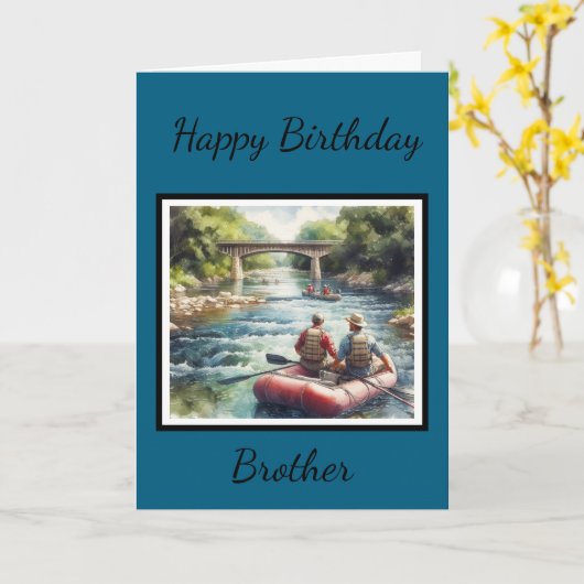 Happy Birthday Brother/Inside Wenskaart Kaart (Gele Bloem)