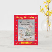 Happy Birthday Brother - je bent zo oud als je voe Kaart (Gele Bloem)