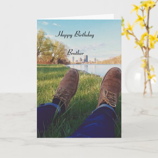 Happy Birthday Brother Kaart (Gele Bloem)
