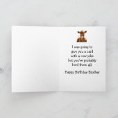 Happy Birthday Brother Koe Joke Humor Kaart (Binnen)