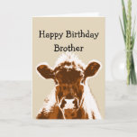 Happy Birthday Brother Koe Joke Humor Kaart<br><div class="desc">Happy Birthday Brother Ik zou je een kaart geven met een koe grap,  maar je hebt ze waarschijnlijk allemaal overhoop gehaald. Boerderij van bruine Koe</div>