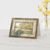 HAPPY BIRTHDAY - BROTHER -  LAKE SCENE KAART (Gele Bloem)