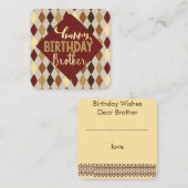 Happy Birthday Brother note card Notitiekaartje (Voorkant / Achterkant)