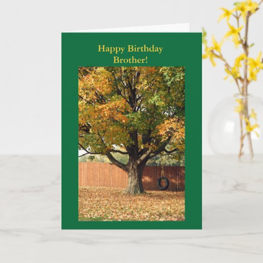 Happy Birthday Brother! Old schiet op. Kaart (Gele Bloem)