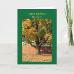 Happy Birthday Brother!  Old schiet op. Kaart<br><div class="desc">Happy Birthday Cards,  greetings for a brother.   Wonderful old tikt swing brings back shared childhood memories.  Being on a Maple tree in the fall is an added bonus!   Thank you for your purchases!</div>