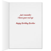 Happy Birthday Brother Real Age Humor Fun Dog (Binnen (Rechts))