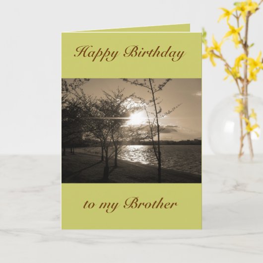 Happy Birthday Brother van Brother/Zuster Kaart (Gele Bloem)