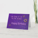 Happy Birthday Brother (verjaardag) Kaart<br><div class="desc">Eenvoudig paars met sterrenverjaardagskaart.</div>