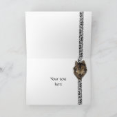 Happy Birthday Brother Wild Gray Wolf Head Kaart (Binnen)