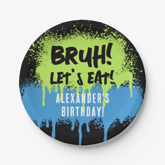 Happy Birthday Bruh Boy's Teenager Teen Boy Papieren Bordje (Voorkant)