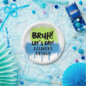 Happy Birthday Bruh Boy's Teenager Teen Boy Papieren Bordje (Feest)