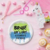 Happy Birthday Bruh Boy's Teenager Teen Boy Papieren Bordje (Feest)