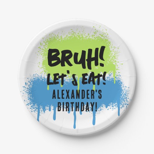Happy Birthday Bruh Boy's Teenager Teen Boy Papieren Bordje (Voorkant)