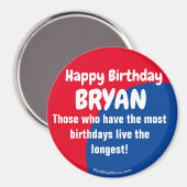 Happy Birthday BRYAN Magnet (Voorkant / Achterkant)