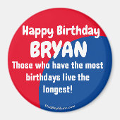 Happy Birthday BRYAN Magnet (Voorkant)