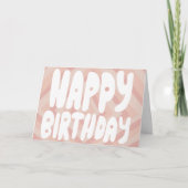 HAPPY BIRTHDAY Bubble Letters Roze CUSTOM Bday Kaart (Voorkant)