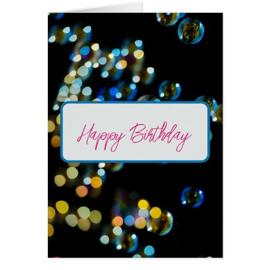 Happy Birthday Bubbles Custom Text Greeting Card (Voorkant)