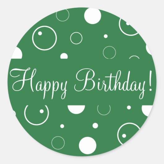 Happy Birthday Bubbles Envelope Sticker Seal (Voorkant)