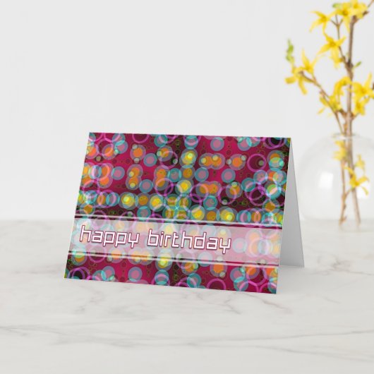 Happy Birthday Bubbles Kaart (Gele Bloem)