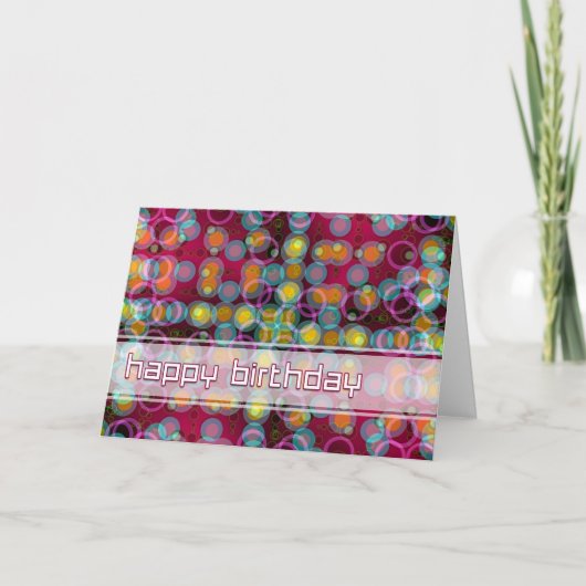 Happy Birthday Bubbles Kaart (Voorkant)