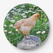 Happy Birthday Buff Orpington Chicken Papieren Bordje (Voorkant)