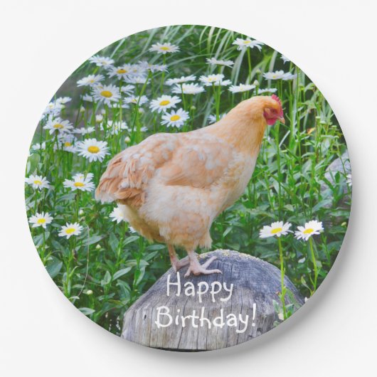 Happy Birthday Buff Orpington Chicken Papieren Bordje (Voorkant)