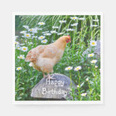 Happy Birthday Buff Orpington Chicken Servet (Voorkant)