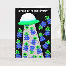 Happy Birthday buitenaards themakaart van Jo Afbee Kaart