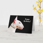 Happy Birthday Bull Terrier greeting card Kaart (Gele Bloem)