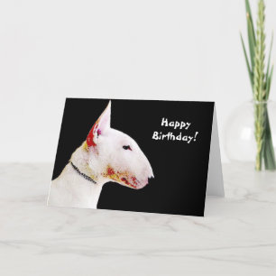 Happy Birthday Bull Terrier greeting card Kaart