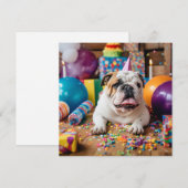 HAPPY BIRTHDAY BULLDOG WENSKAART FEESTDAGENKAART (Voorkant / Achterkant)