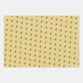 Happy Birthday Bumble Bees Set van 3 Inpakpapier Vel (Voorkant 2)