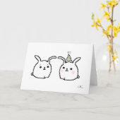 Happy Birthday Bunnies Kaart (Gele Bloem)