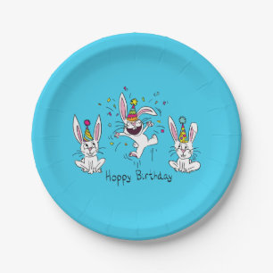 Happy Birthday Bunnies Papieren Borden Bordje