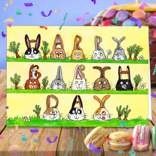 Happy Birthday Bunnies wenskaart van N. Janes Kaart
