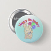 Happy Birthday Bunny Button (Voorkant /achterkant)