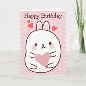 Happy Birthday Bunny Heart Kaart (Voorkant)