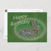 Happy Birthday Bunny Rabbit Cordining Items Briefkaart (Voorkant / Achterkant)