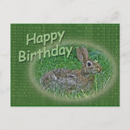 Happy Birthday Bunny Rabbit Cordining Items Briefkaart (Voorkant)