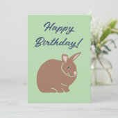 Happy Birthday Bunny Rabbit Feestdagenkaart (Staand voorkant)