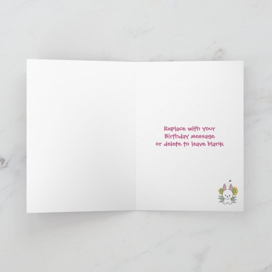 Happy Birthday Bunny Rabbit Kaart (Binnen)