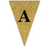 Happy Birthday Bunting Banner - zwart & goud (Derde vlag)