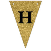 Happy Birthday Bunting Banner - zwart & goud (Tweede vlag)