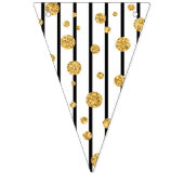 Happy Birthday Bunting Banner - zwart & goud (Eerste vlag)