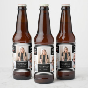 Happy Birthday Bunting Photo Collage 21st Birthday Bier Etiket