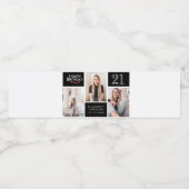 Happy Birthday Bunting Photo Collage 21st Birthday Waterfles Etiket (Enkel label)