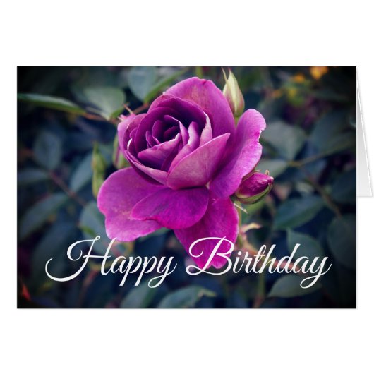 Happy Birthday Burgundy Iceberg Roos #2 Kaart (Voorkant Horizontaal)