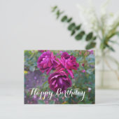 Happy Birthday Burgundy Iceberg Roos #3 Briefkaart (Staand voorkant)