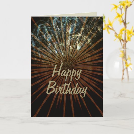 Happy Birthday Burst Kaart (Gele Bloem)